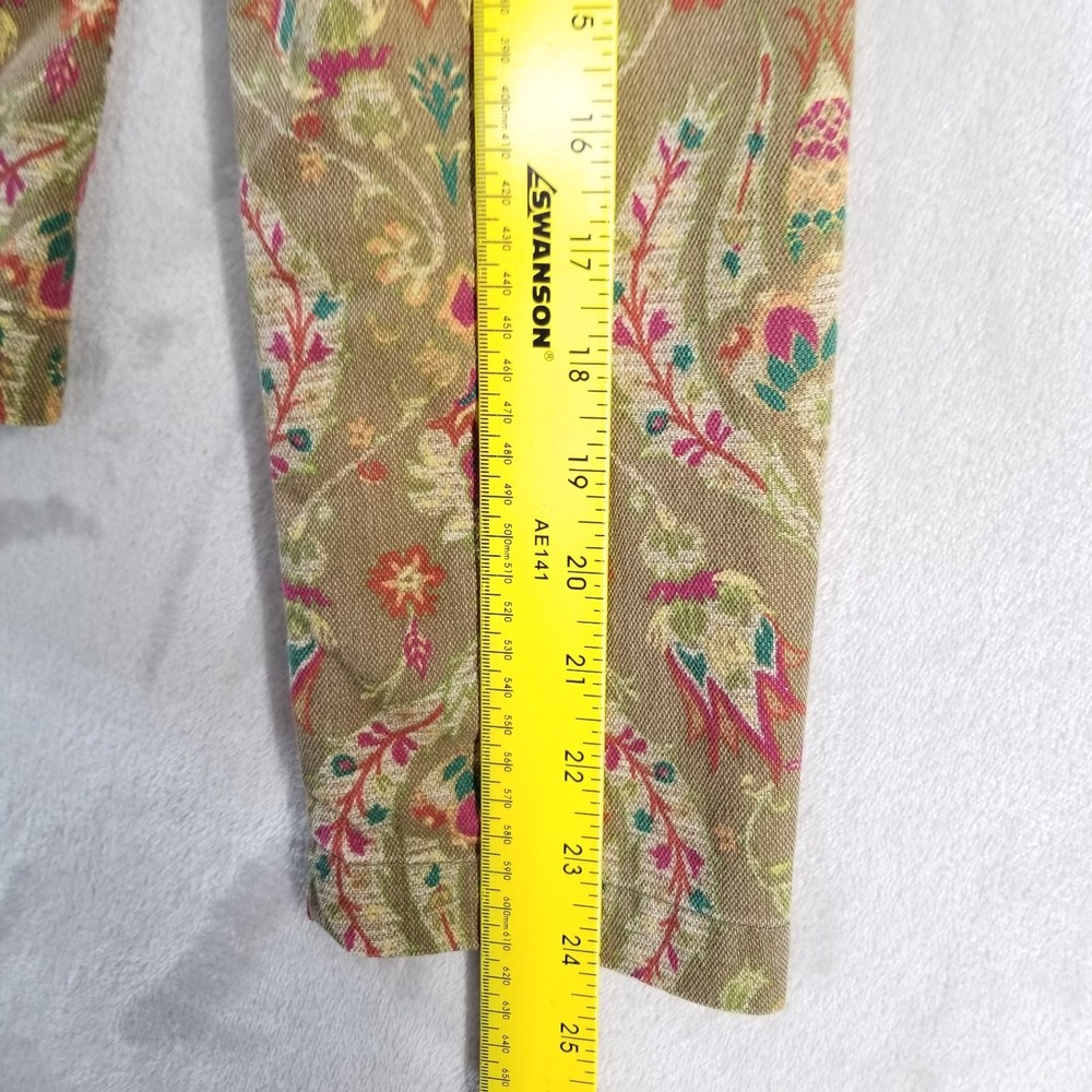 Vintage Pant Suit Women M/8 100% Cotton Floral Straight Leg Blazer Liz Claiborne - Picture 7 of 15